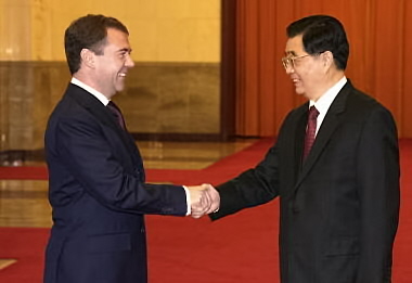 Jintao and Medvedev (Russian Presidency)